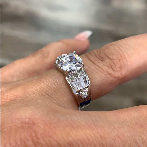 14k Gold plated Engagement Ring 2ct Round - Picture 12 of 13